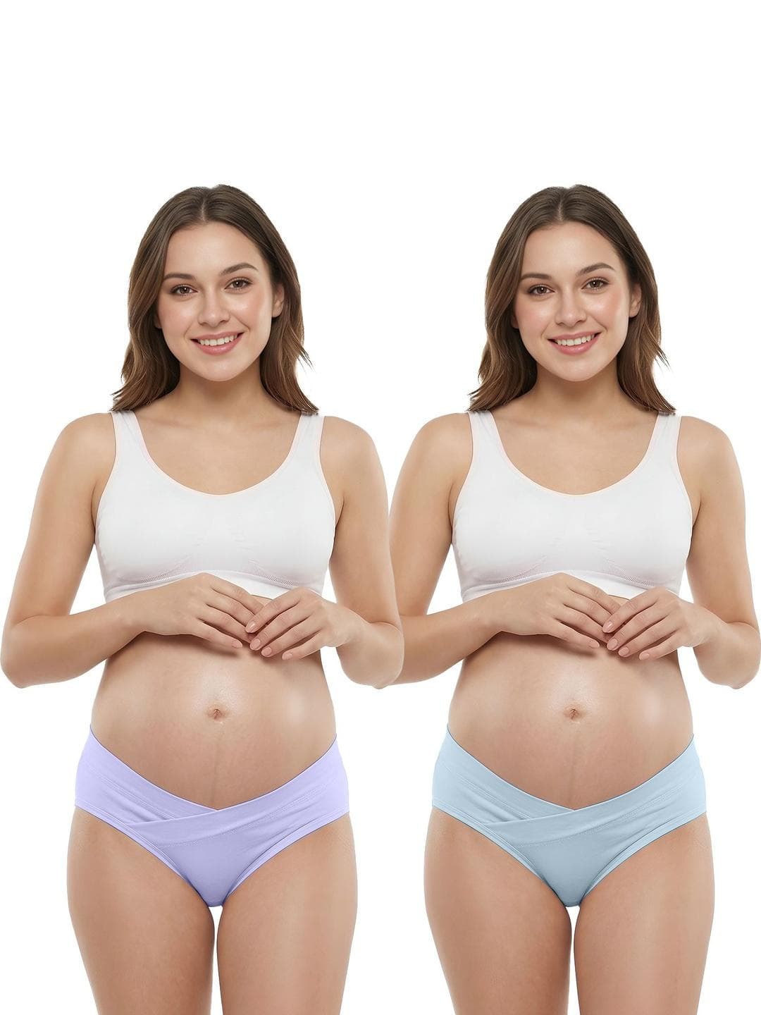 DClub Women Pack of 2 Anti Microbial Seamless Cotton Maternity Briefs