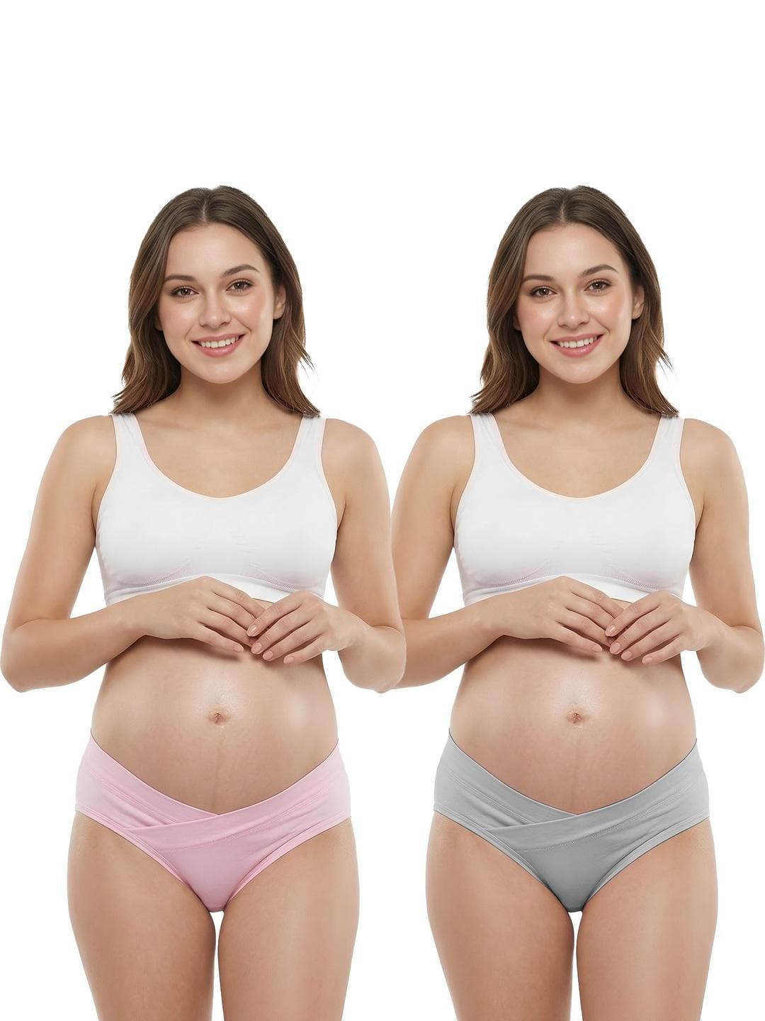 DClub Women Pack of 2 Anti Microbial Seamless Cotton Maternity Briefs