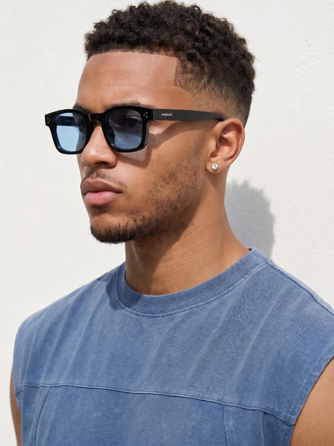 SUNGLASSIC Unisex Wayfarer Sunglasses with UV Protected Lens VAN - Ares-Black-Blue-Blue