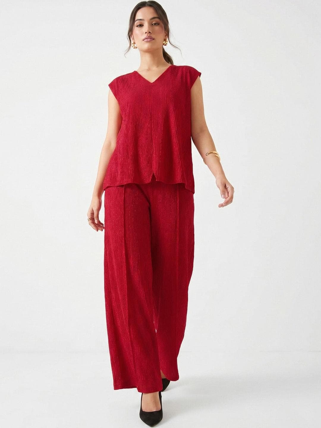 Buy Selvia Self Design Top With Palazzos - - Apparel for Women