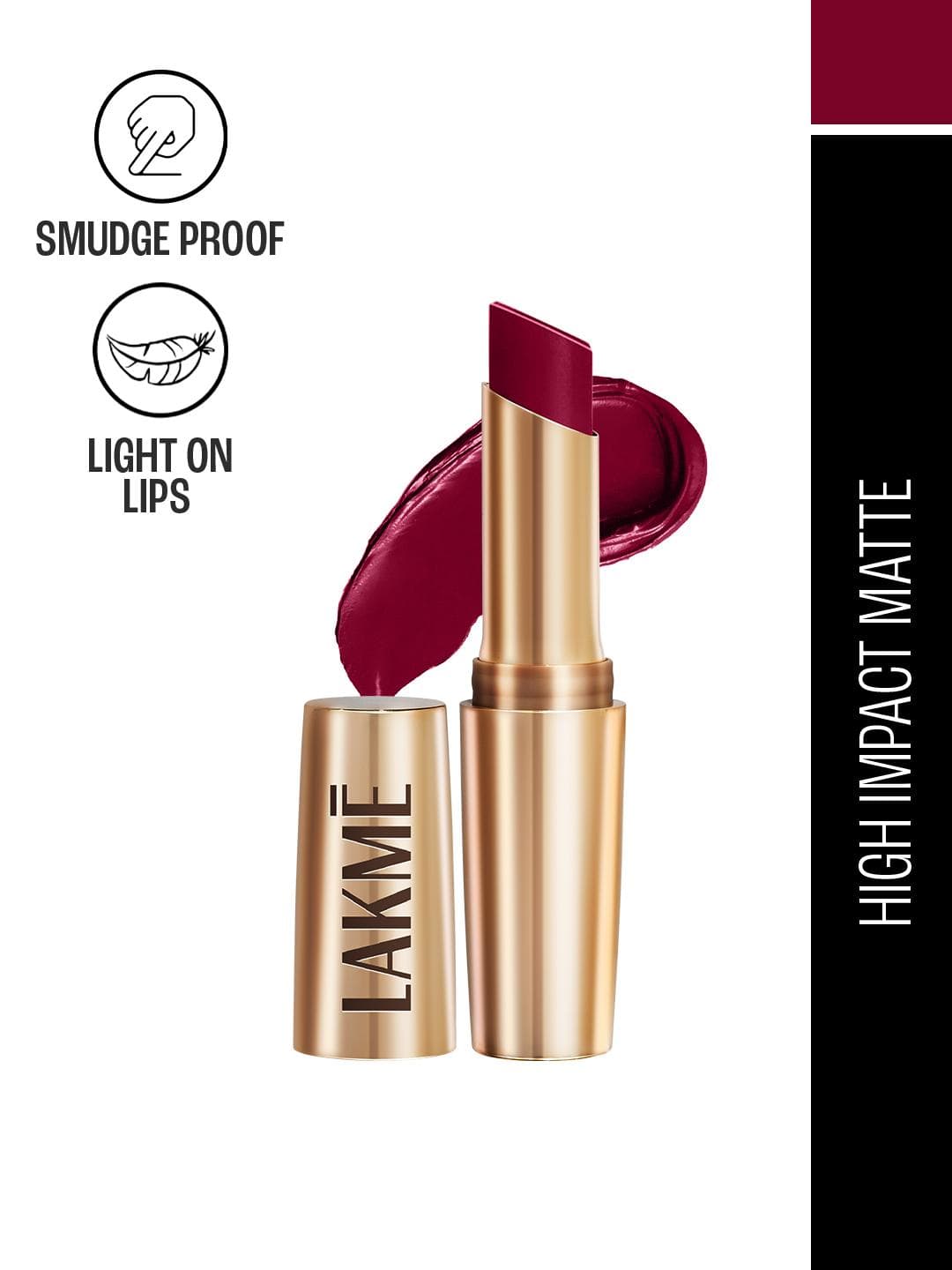 Buy Lakme 9to5 Powerplay Priming Matte Lipstick With Vit E Lasts 16Hr 3.6g MP6 Deep Wine - - Personal Care for Women