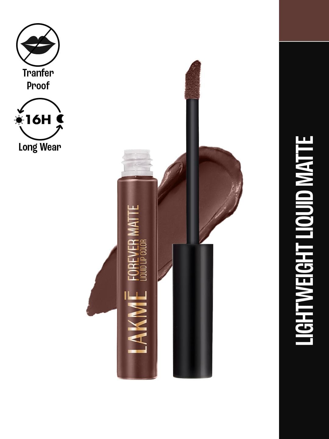 Buy Lakme Forever Matte Lightweight & Transferproof 16H Liquid Lipstick 5.6ml Brown Espresso - - Personal Care for Women