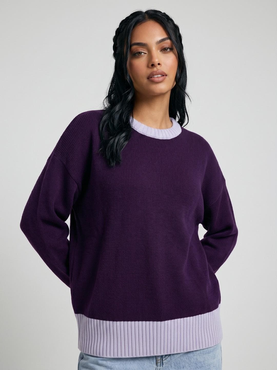 glitchez Oversized Fit Pullover Sweater
