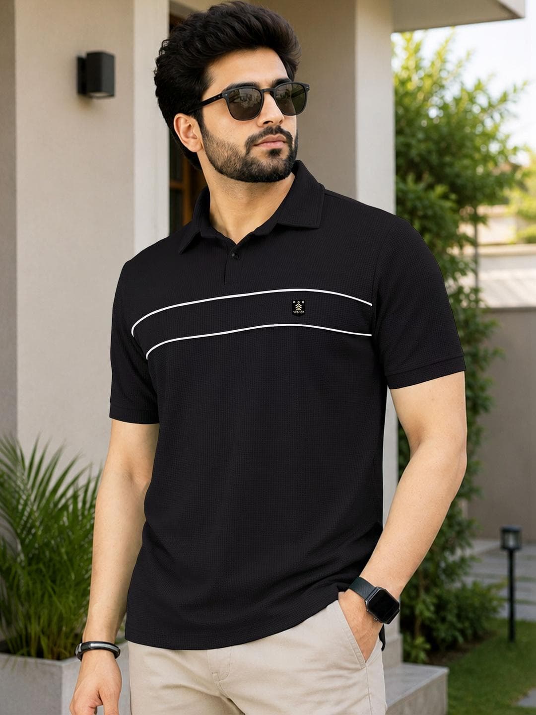 VeBNoR Men Polo Collar T-shirt