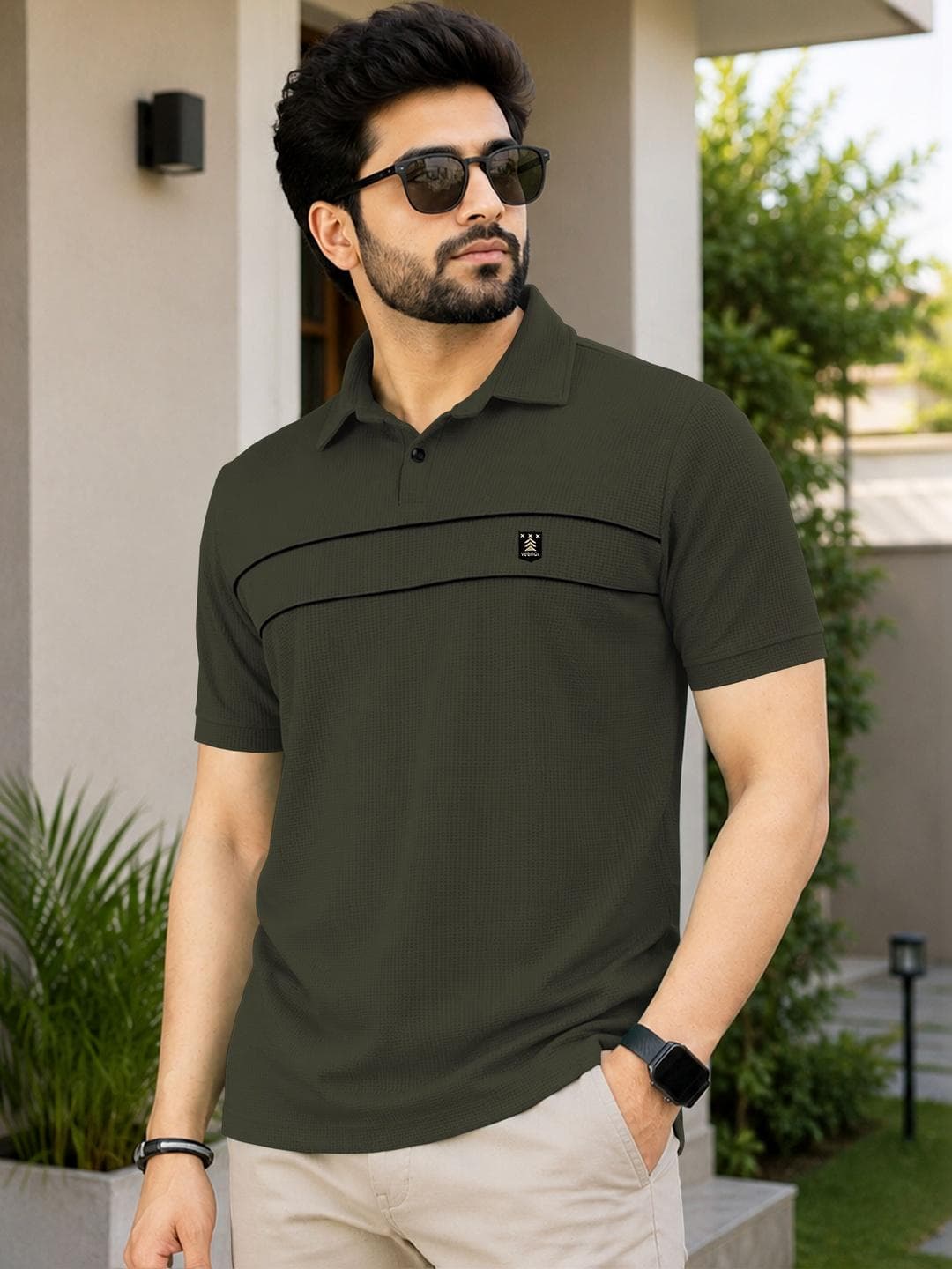 VeBNoR Men Polo Collar T-shirt