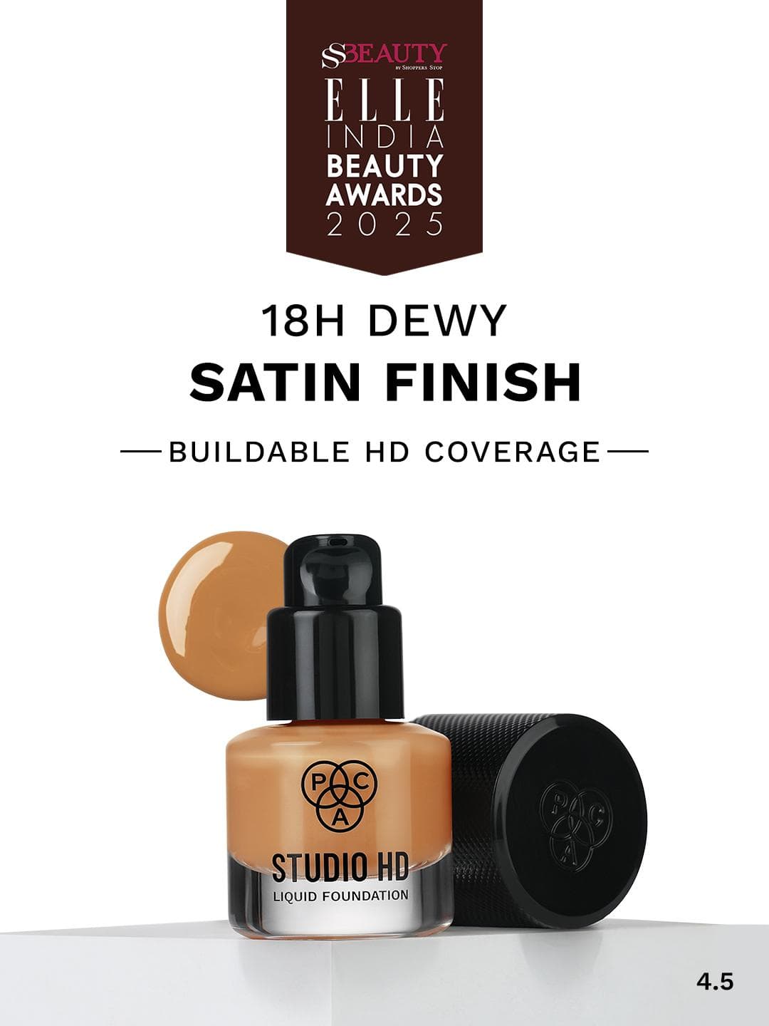 PAC Studio HD Liquid Foundation Mini for Dewy Finish Buildable Coverage - 4.5 - 9 ml