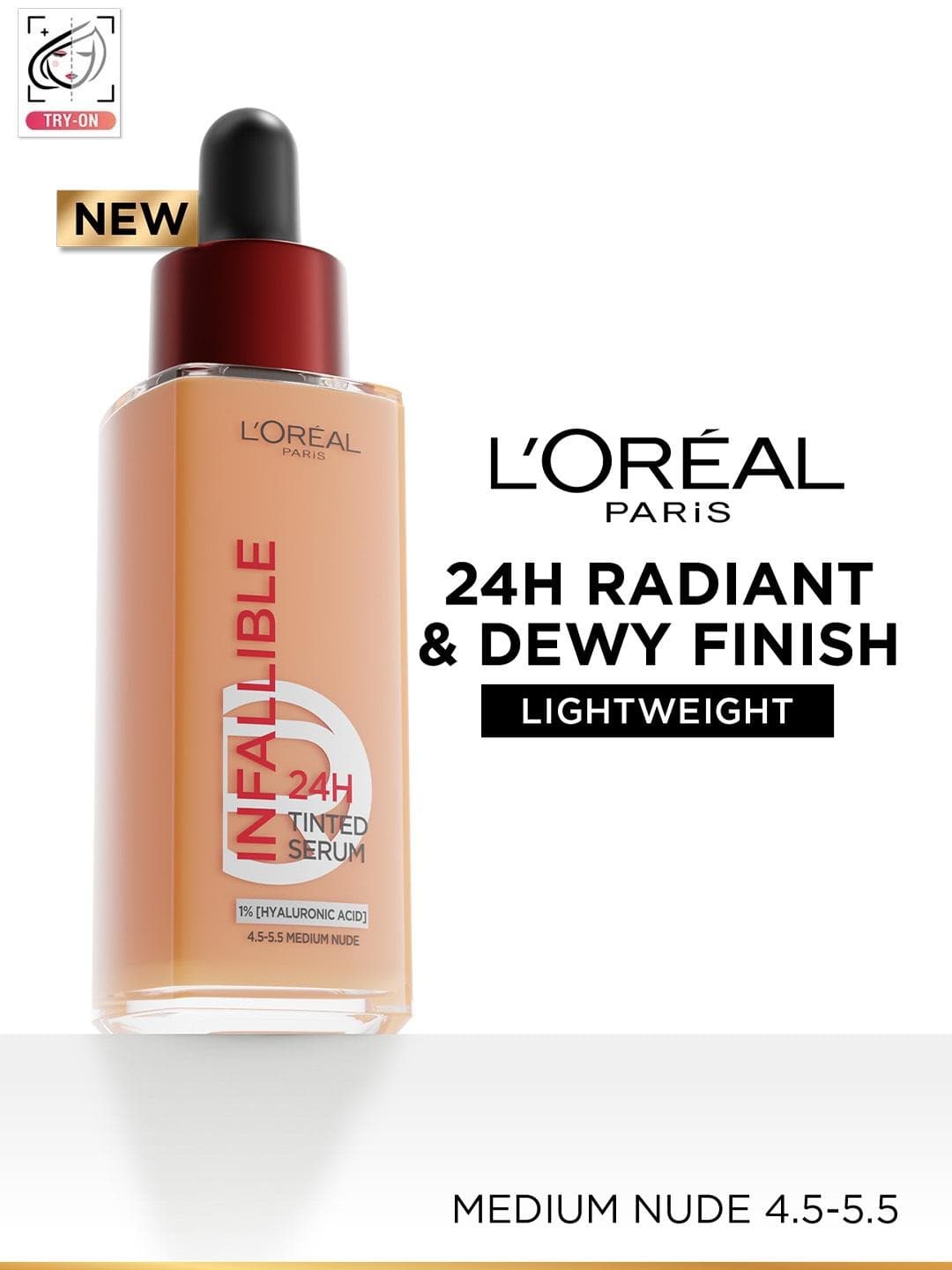 Buy LOreal Paris Infallible 24H Tinted Serum Foundation 30ml Medium Nude 4.5 5.5 - - Personal Care for Women