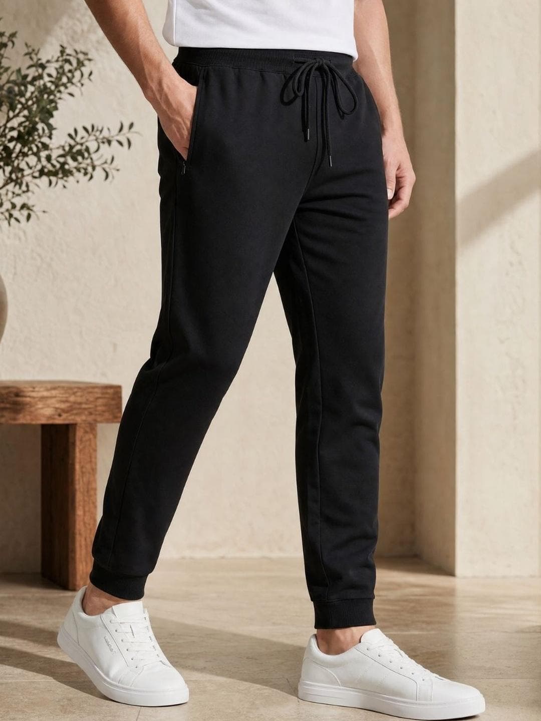 NOBERO Men Regular Pure Cotton Joggers