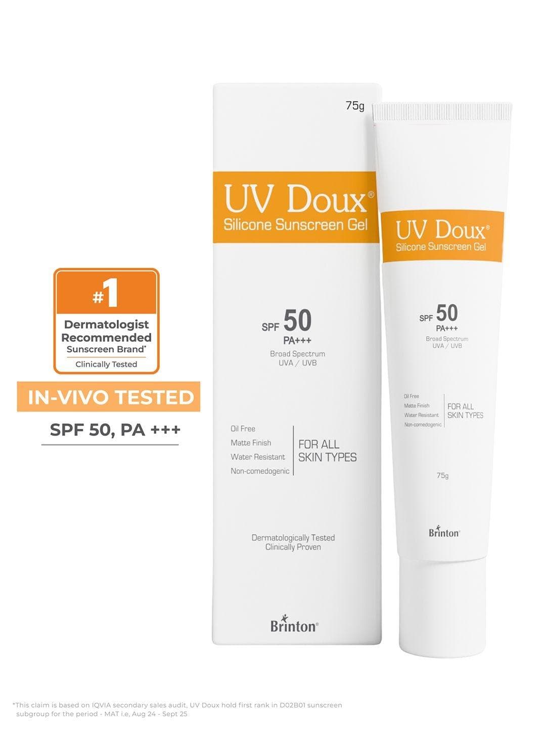 Buy Brinton UV Doux Silicone Sunscreen Gel SPF 50 PA+++ 75g - - Personal Care for Women