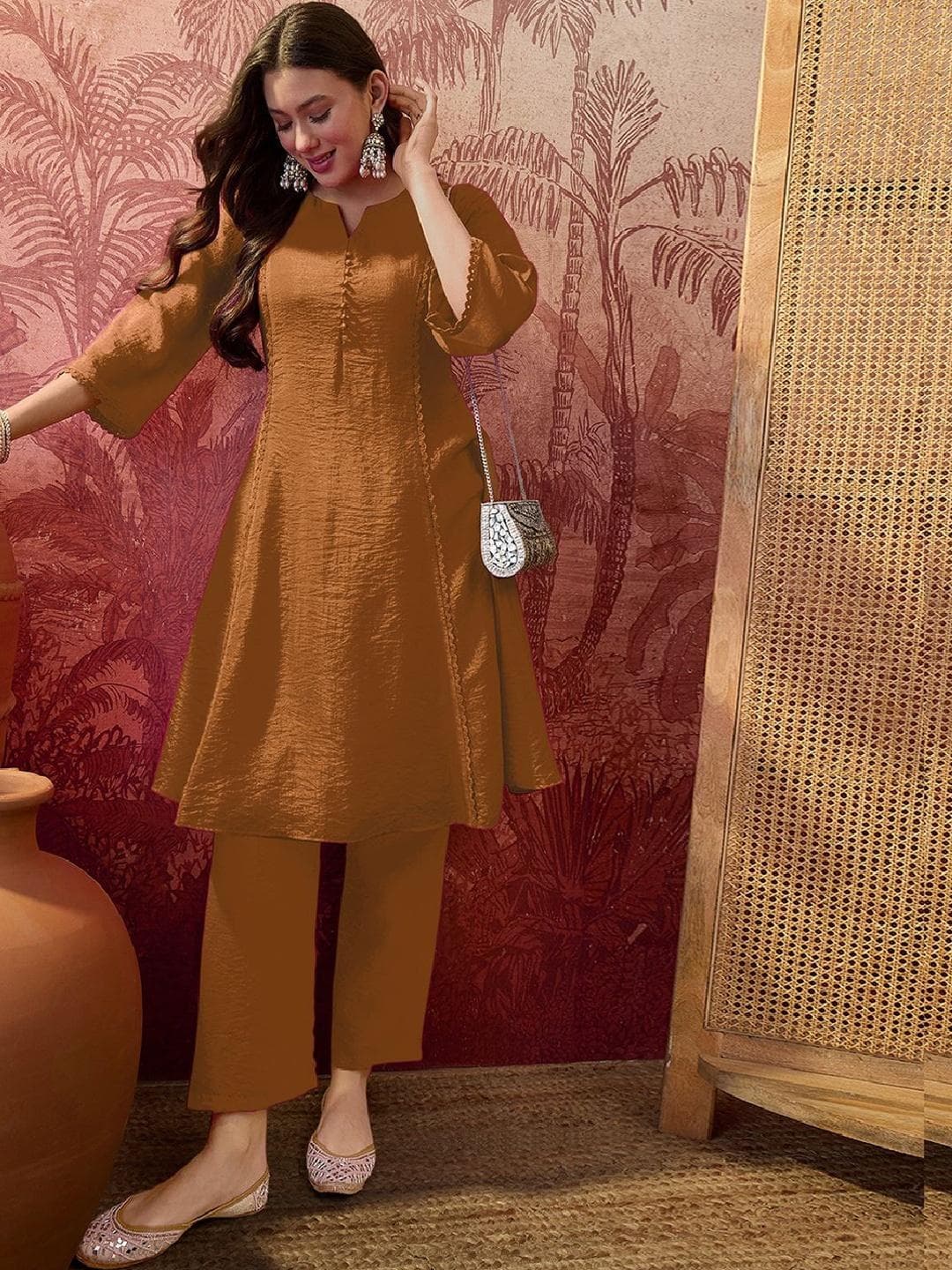 Sangria Women Regular Kurta with Trousers