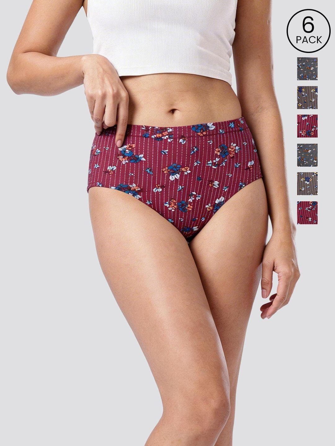Kalyani Women Pack Of 6 Full Coverage Hipster Panties