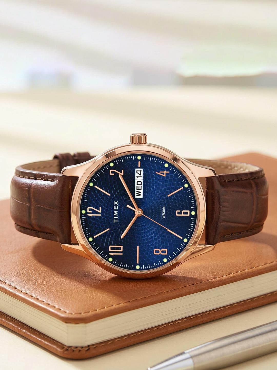 Timex Round 39mm Blue Dial Analog Men Watch - TW0TG6515