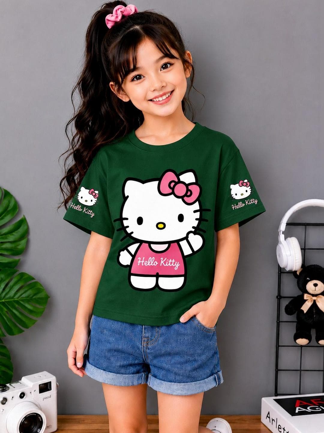 YK Kids Hello Kitty Printed T-shirt