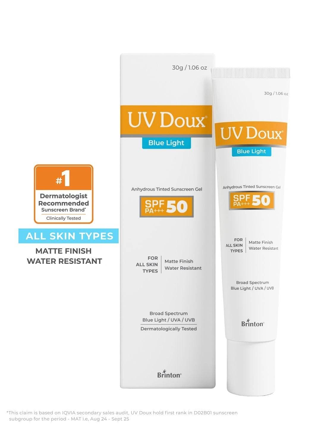 Buy Brinton UV Doux Blue Light Sunscreen Gel SPF 50 PA+++ 30 G - - Personal Care for Unisex