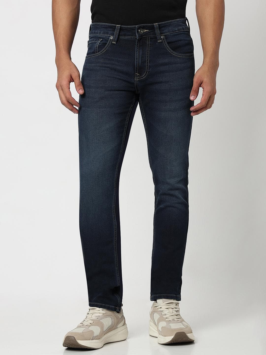 SPYKAR Men Nico Slim Fit Low-Rise Stretchable Dark Blue Jeans
