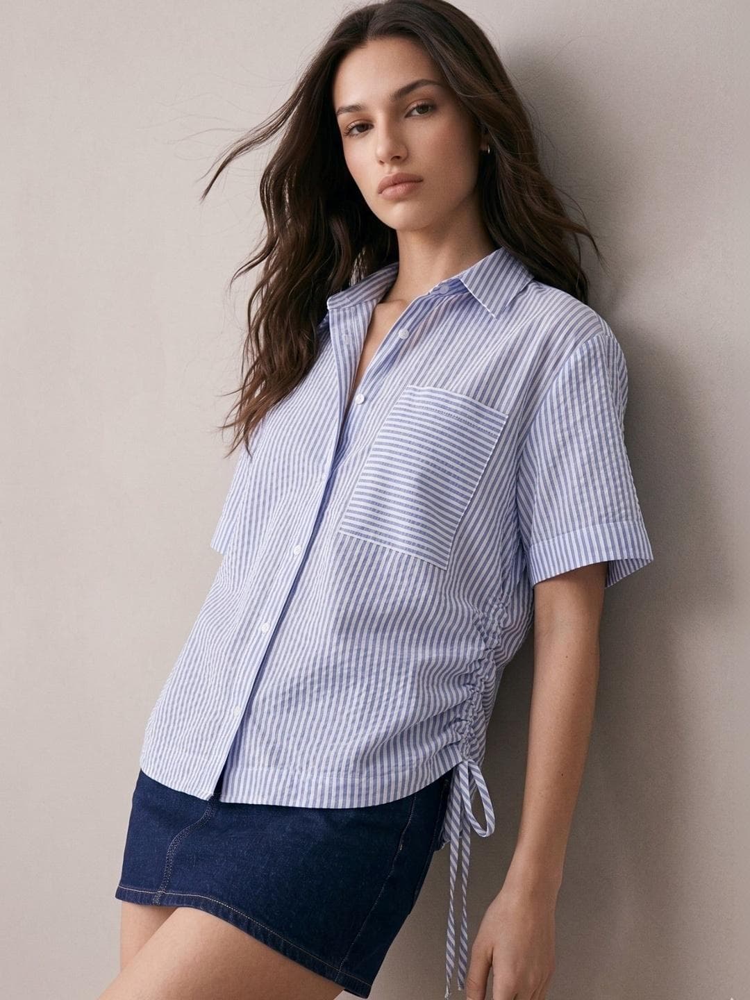 Outzidr Women Regular Fit Striped Casual Shirt