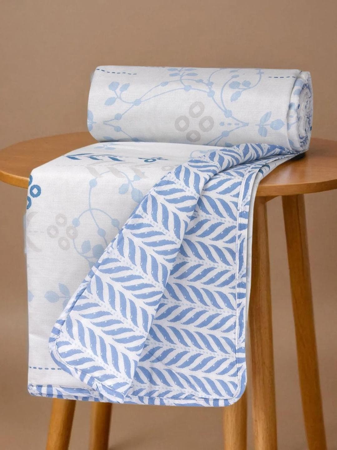 Buy Huesland Blue & White Floral Printed AC Room Pure Cotton Reversible Single Bed Dohar - - Home for Unisex