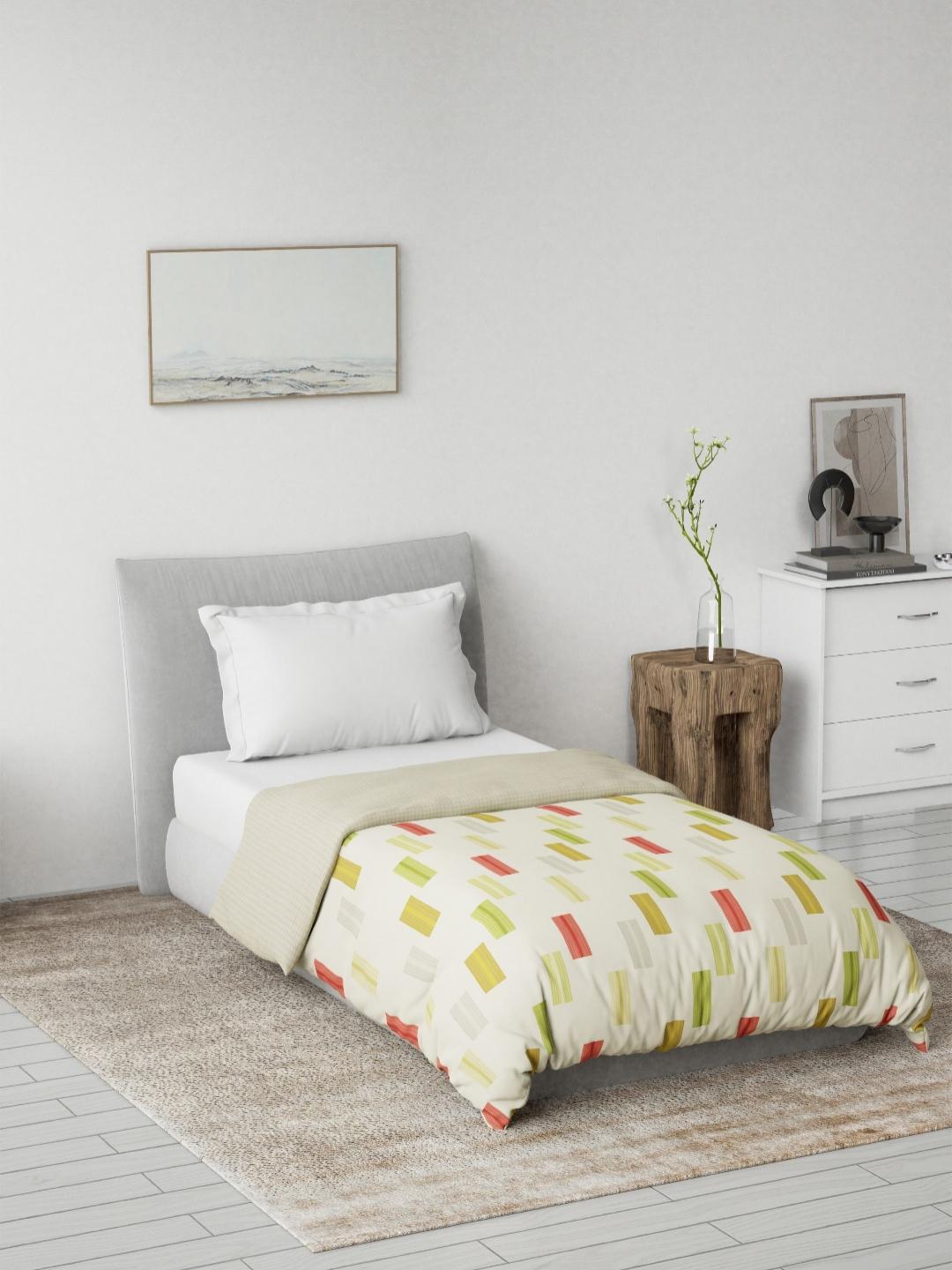Buy DDecor Yellow & White Geometric Printed Summer 150 GSM Single Bed Dohar - - Home for Unisex