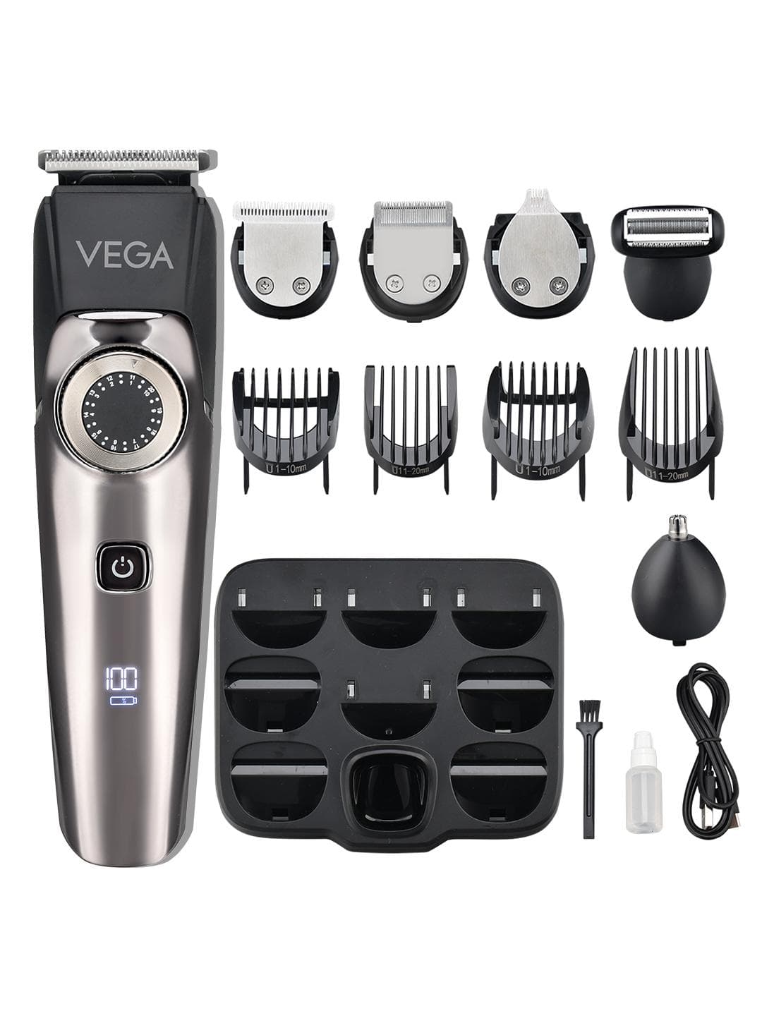 Buy VEGA Men VHTH 32 9 In 1 Pro Multi Grooming Trimmer Gunmetal Toned & Black - - Personal Care for Men