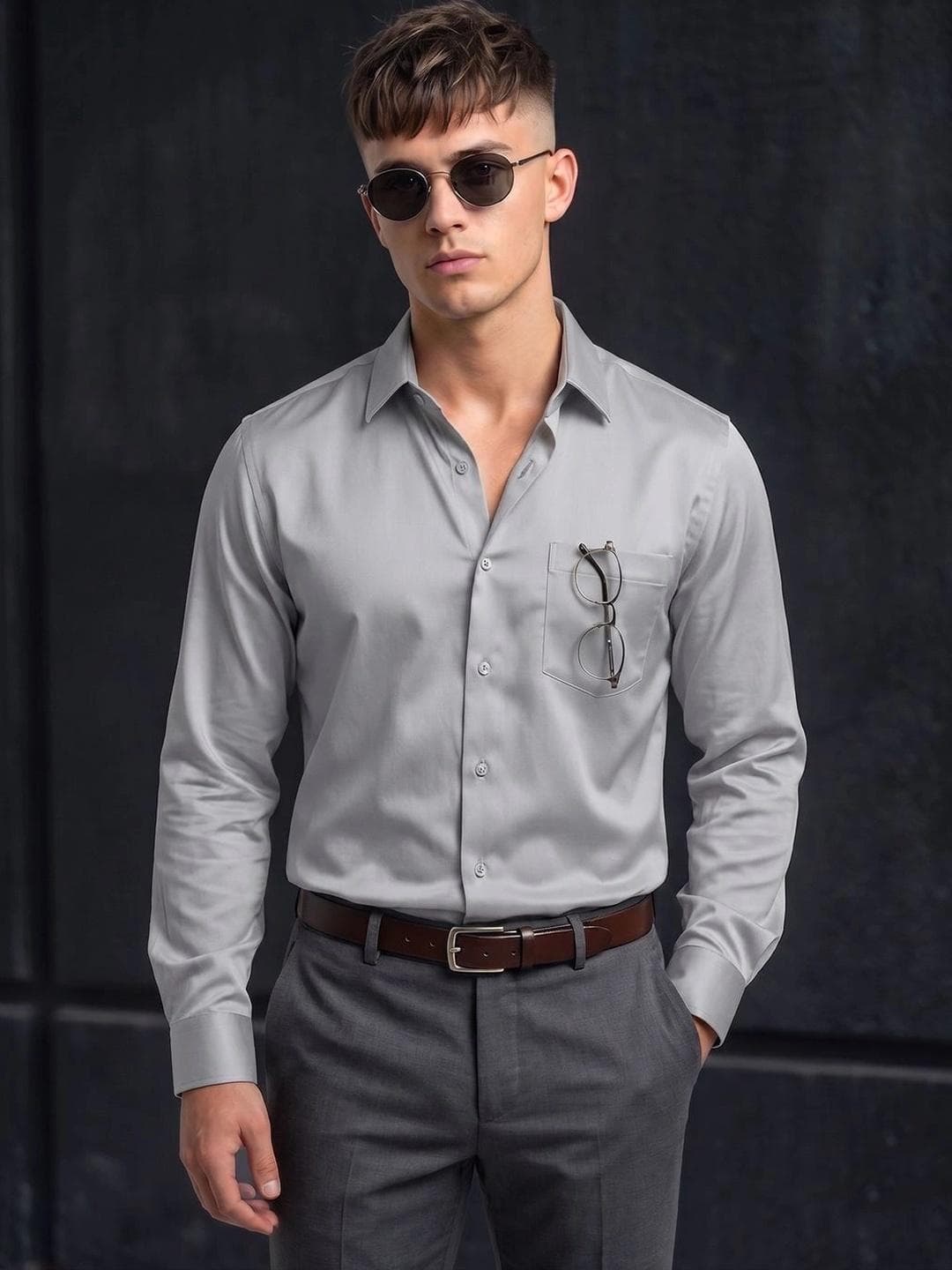 The Roadster Lifestyle Co Satin Spread Collar Shirts