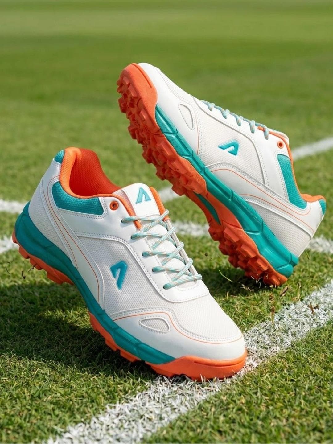 Buy BOLDFIT Men Mint Orange Cs Sports Cricket Shoes - - Footwear for Men