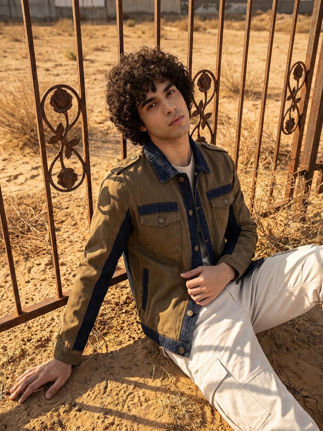 The Roadster Lifestyle Co Pure Cotton Spread Collar Tailored Jacket