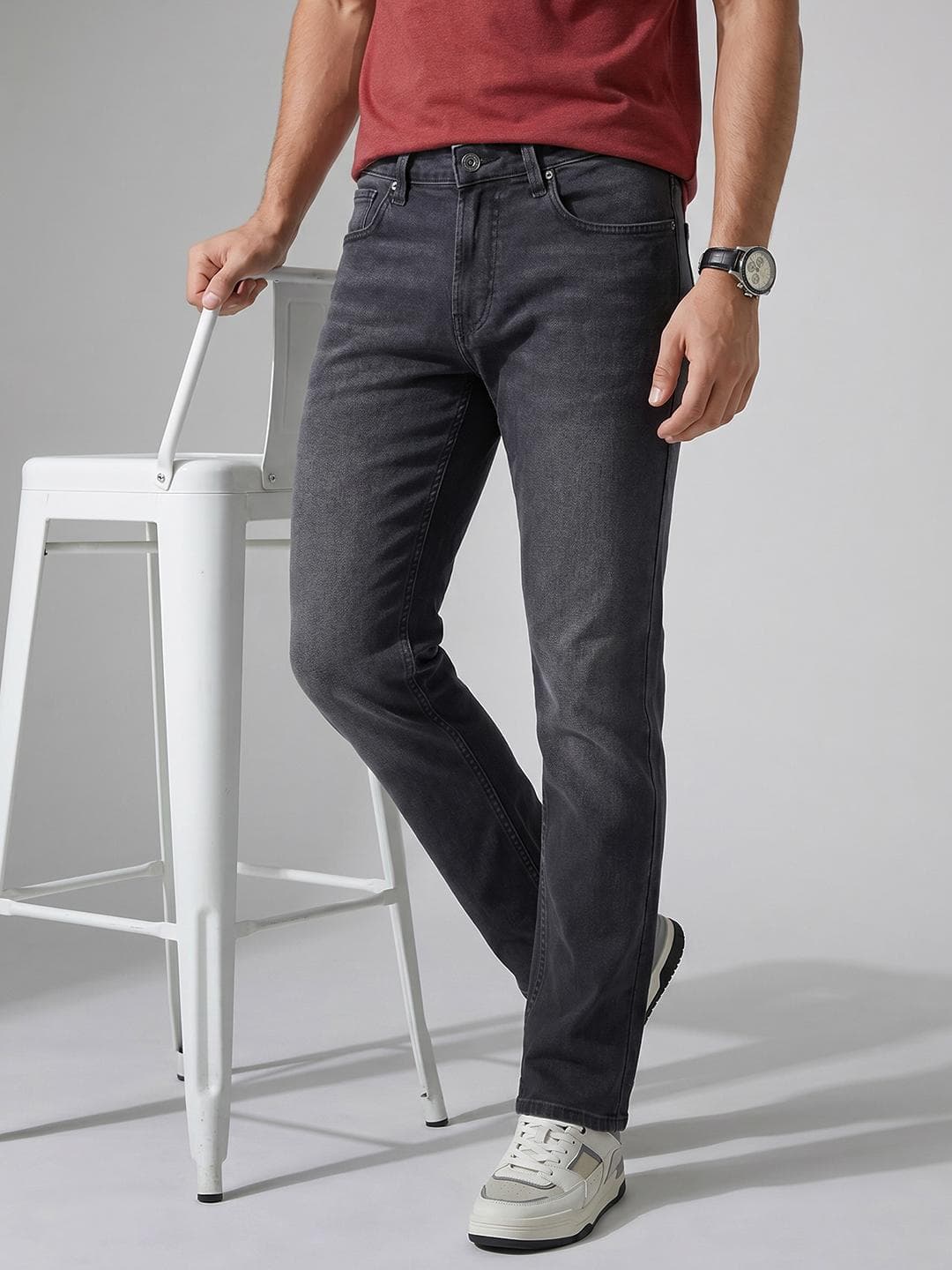 Spykar Men Rover Mid Rise Regular Fit black Jeans