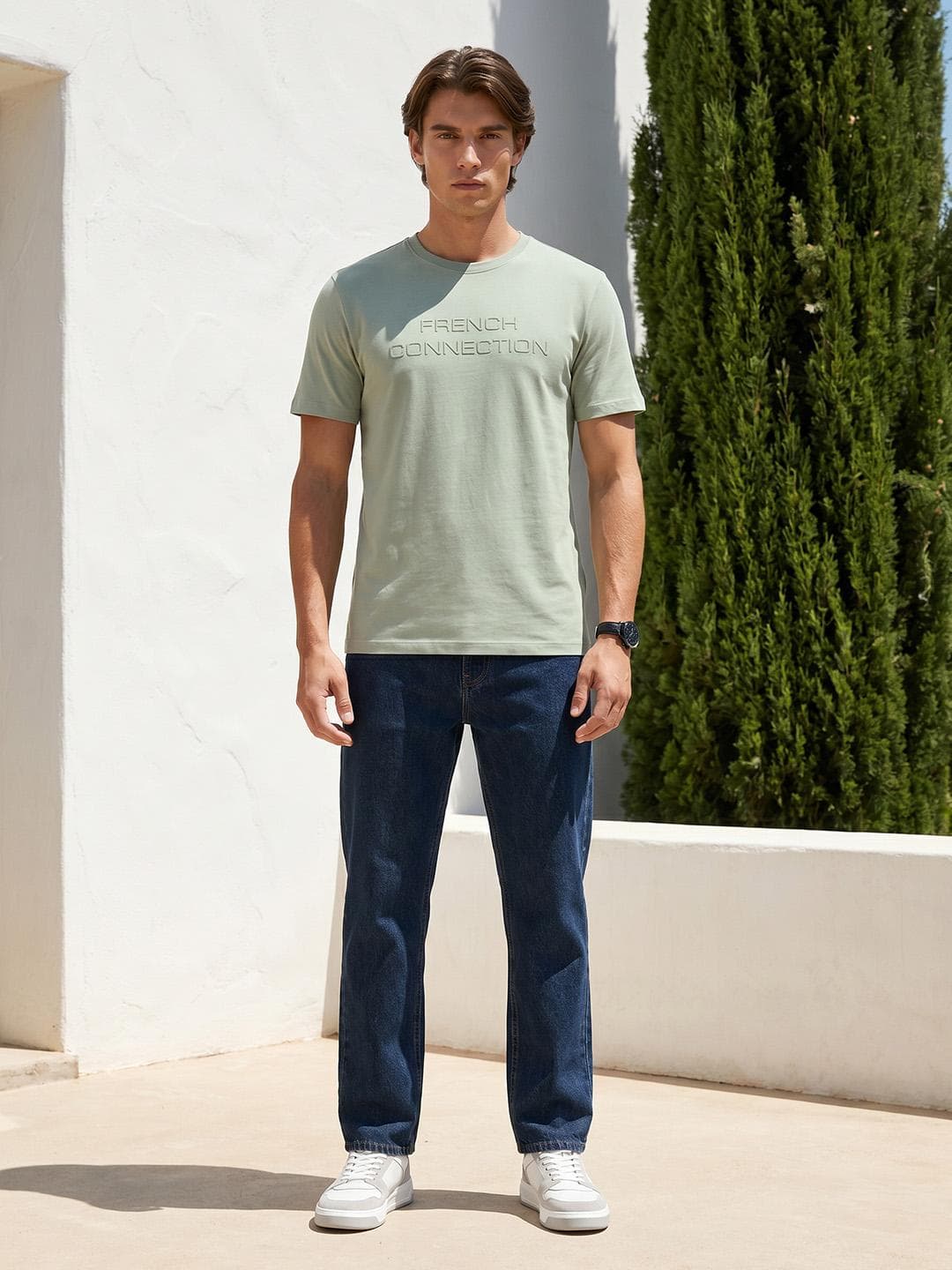 French Connection Brand Logo Printed Pure Cotton T-shirt