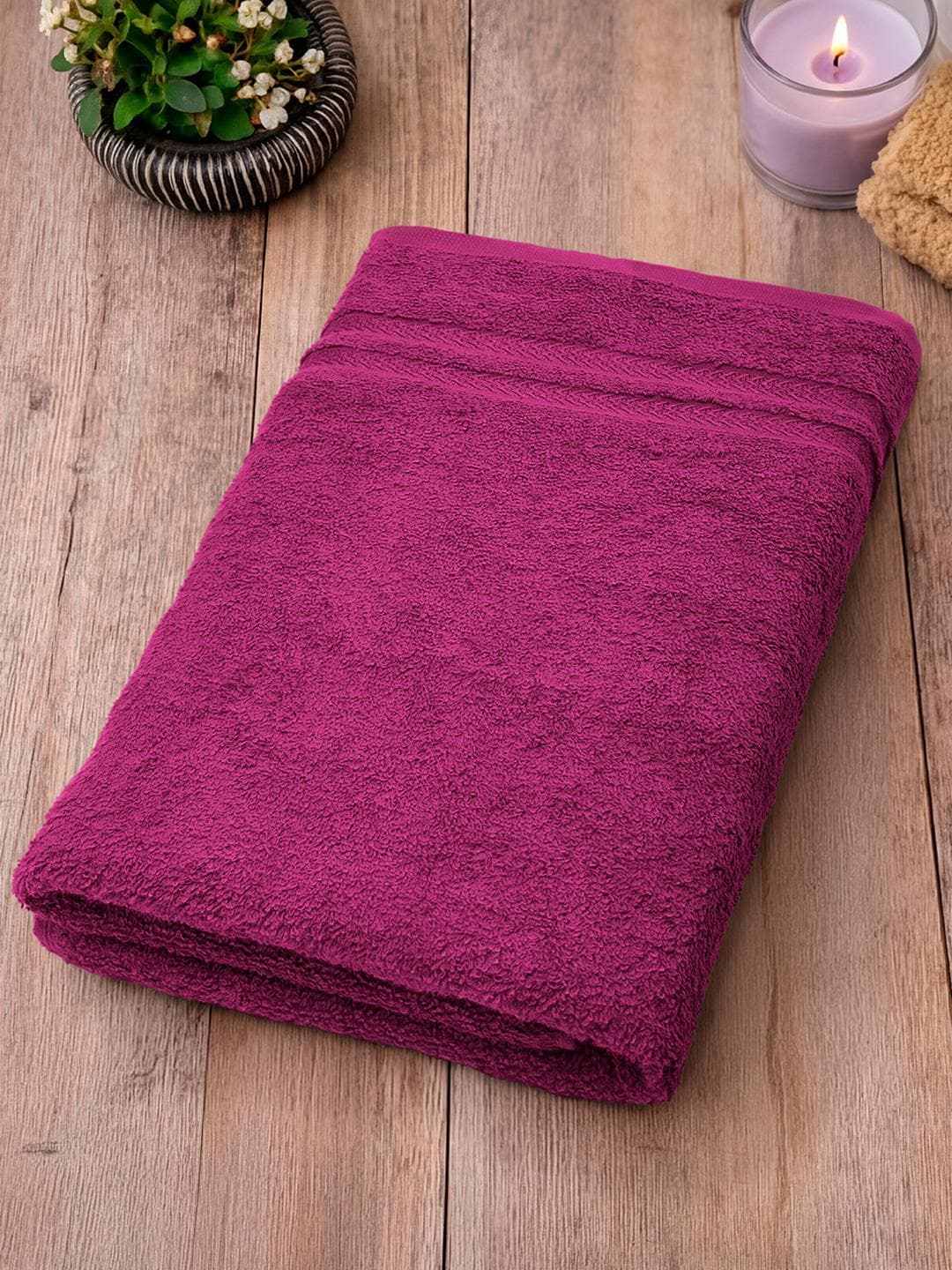 Buy Welspun Pink Cotton 380 GSM Bath Towel - - Home for Unisex