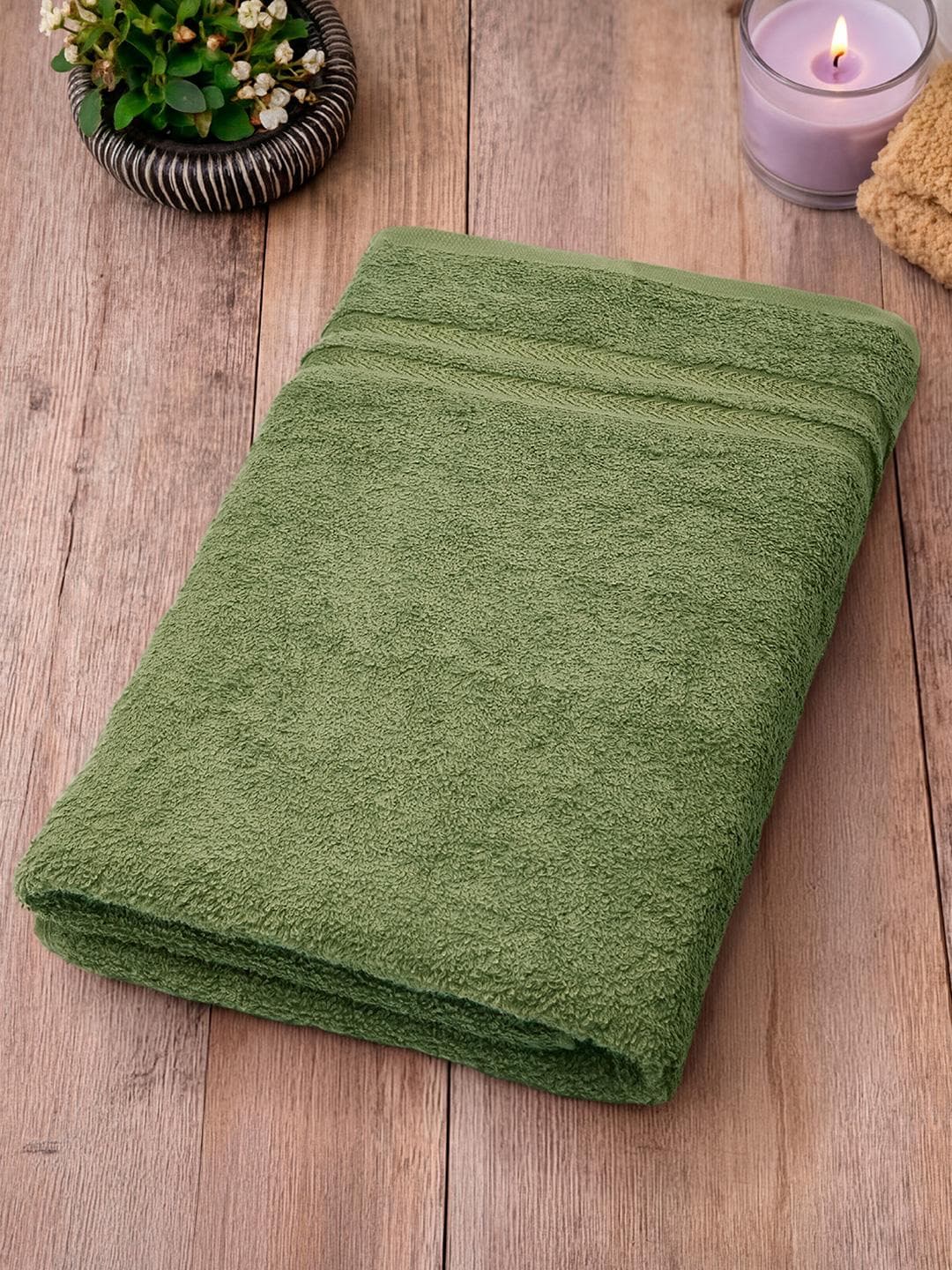 Buy Welspun Green Cotton 380 GSM Bath Towel - - Home for Unisex