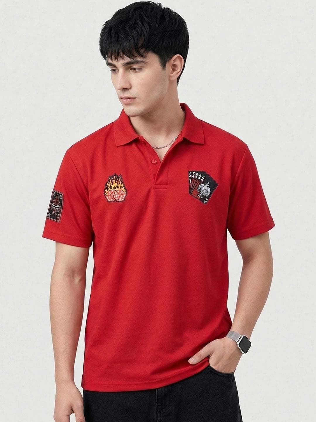 glitchez Men Polo Collar T-shirt
