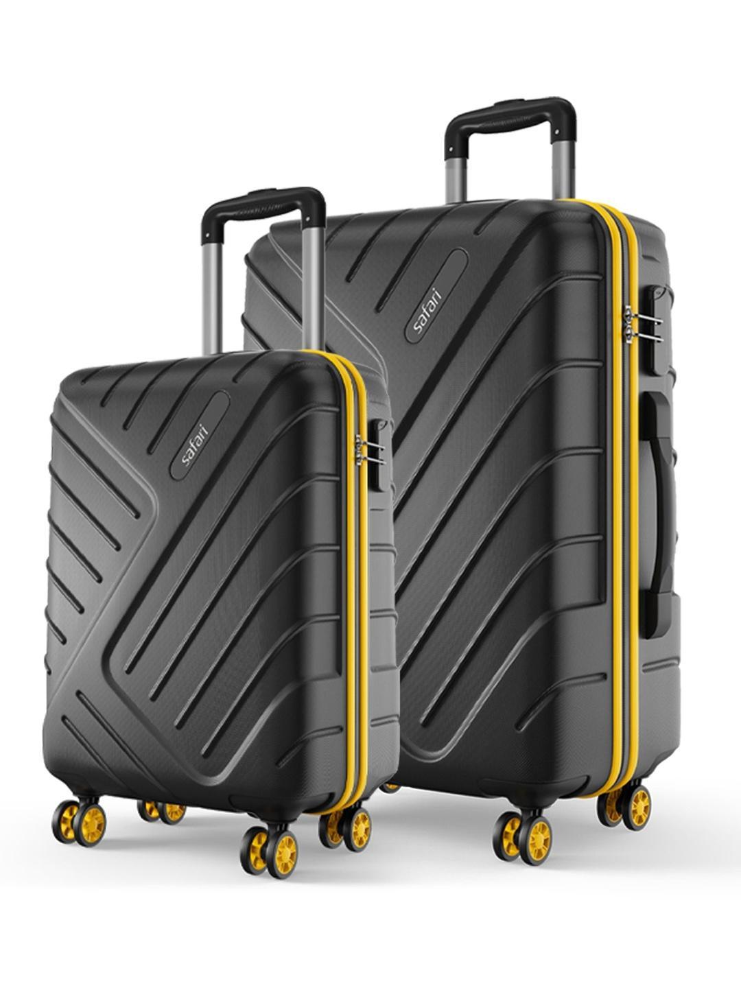 Buy Safari Accent Black Set Of 2 Hard Side 8 Wheel Cabin & Medium Trolley Bag Suitcase - - Accessories for Unisex