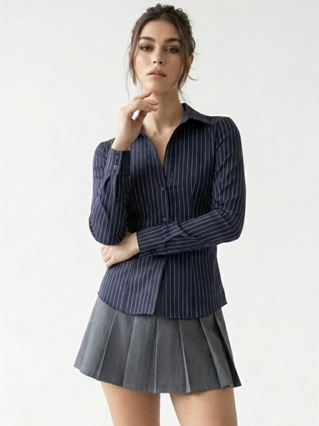 glitchez Women Slim Fit Striped Casual Shirt
