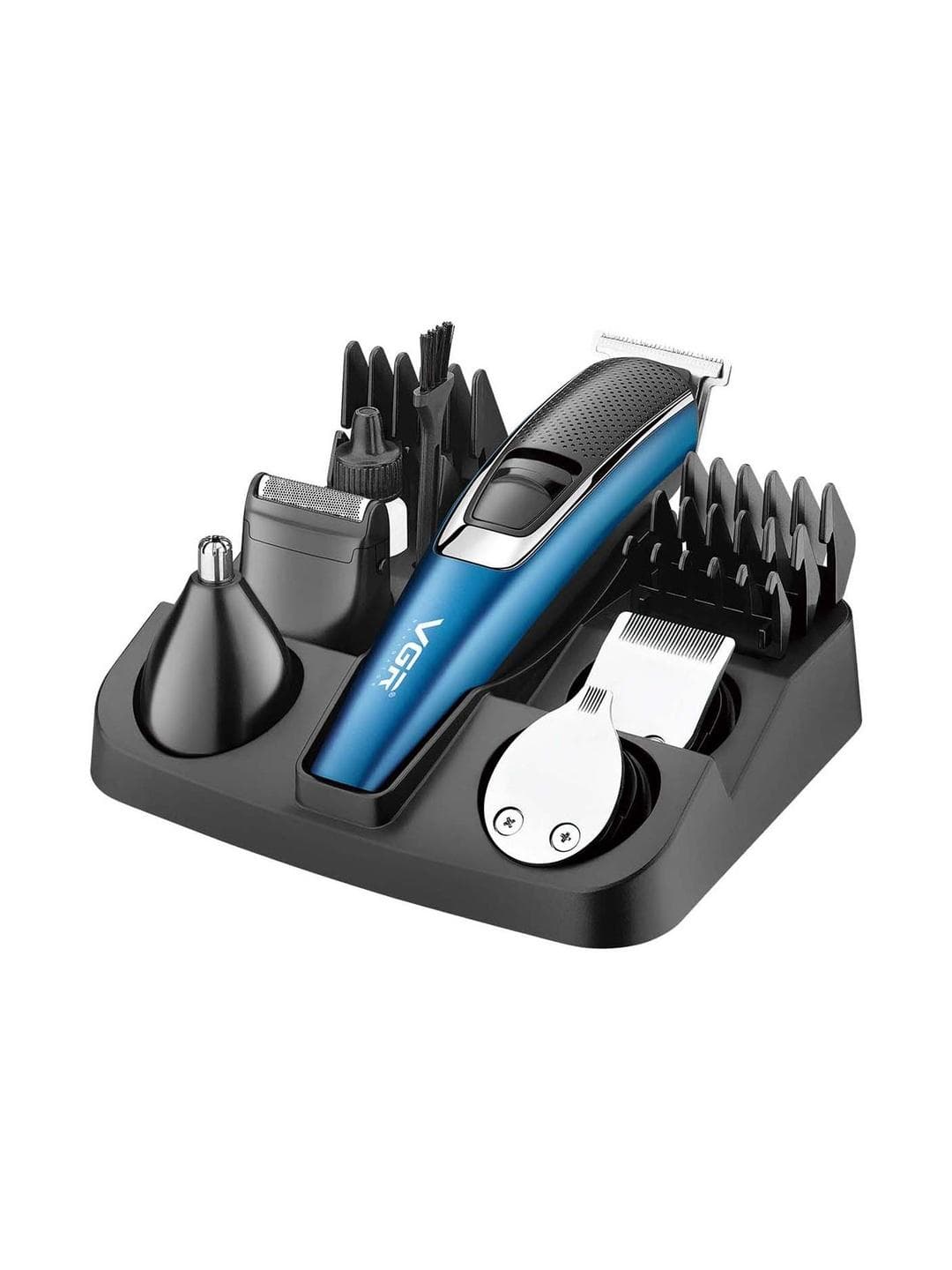 VGR 5-in-1 Beard & Body Hair Trimmer With 120 Runtime- Blue