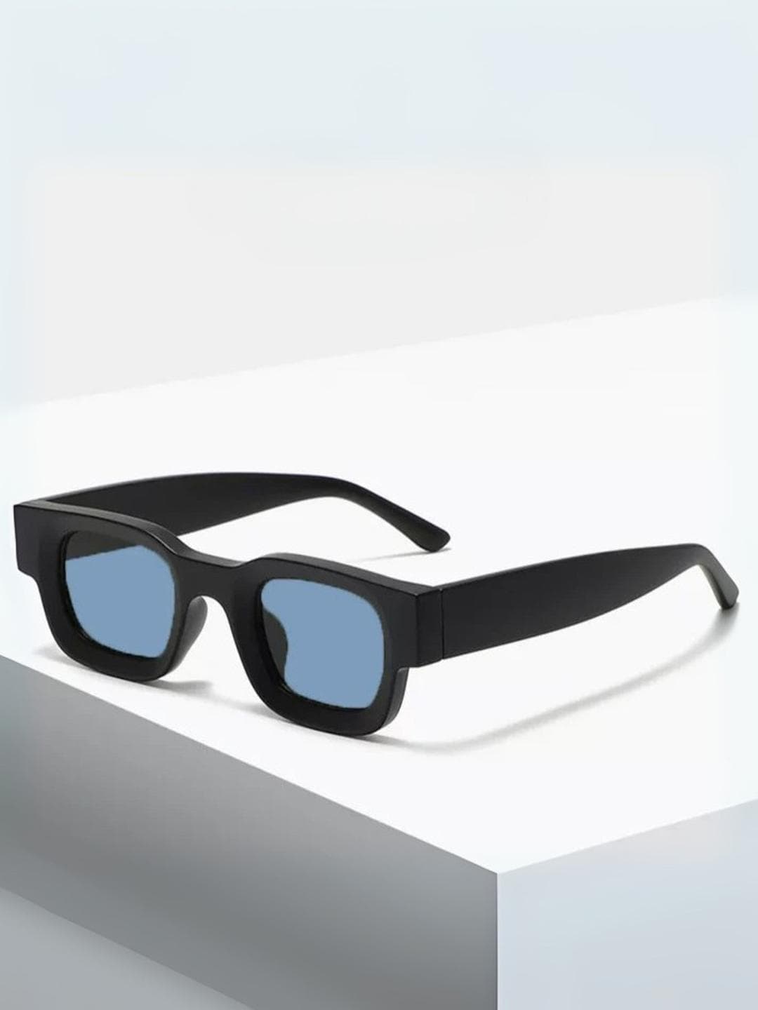 goglassic Men Square Sunglasses with UV Protected Lens Vintage V1-Black-Blue