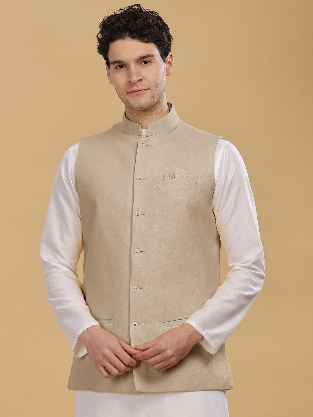 Anouk Men Woven Nehru Jackets