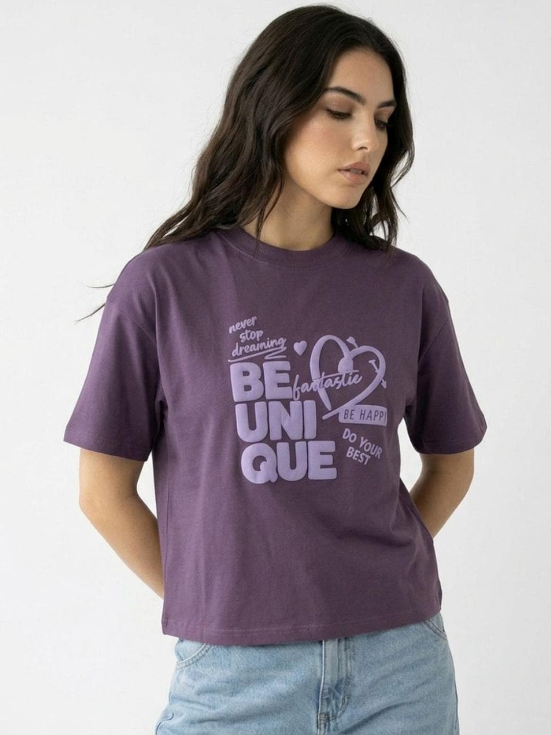 glitchez Women Graphic Printed Cotton Tshirts
