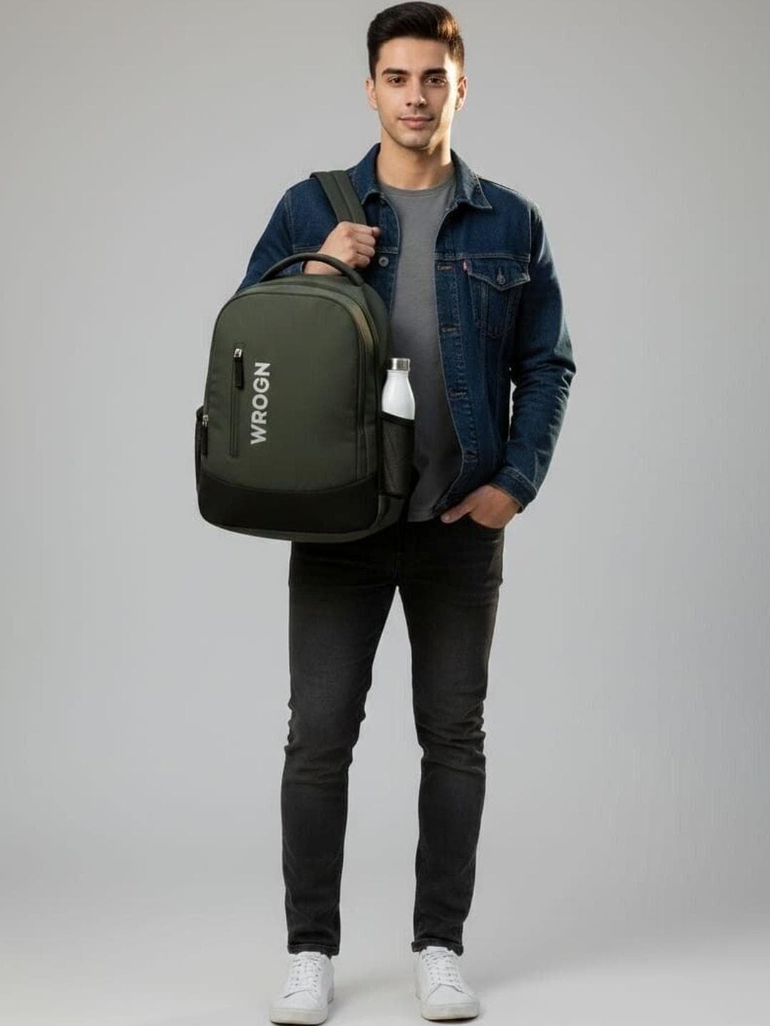 Buy WROGN Unisex Brand Logo Backpack With USB Charging Port - - Accessories for Unisex