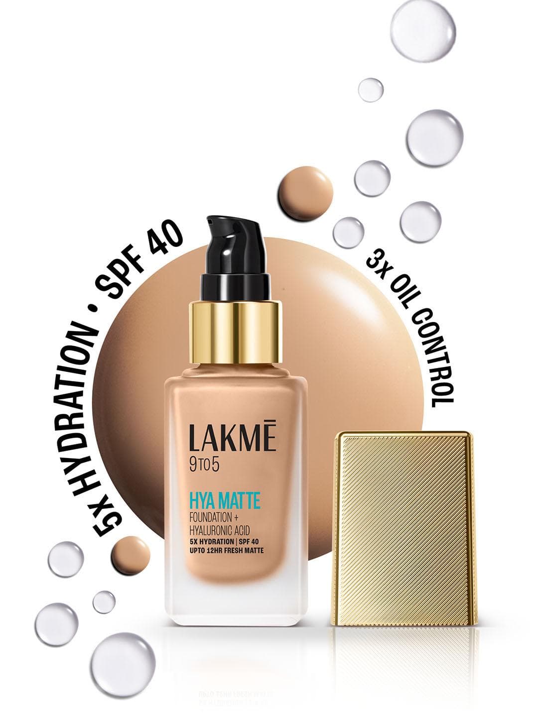 Buy Lakme 9to5 Hya Matte Foundation With Hyaluronic Acid & SPF40 25ml Neutral Nude - - Personal Care for Women