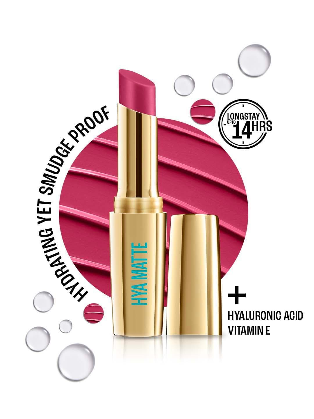 Buy Lakme 9to5 Hya Matte Hydrating Smudgeproof Lipstick Lasts 14Hr 3.6g Hustling Pink BM5 - - Personal Care for Women