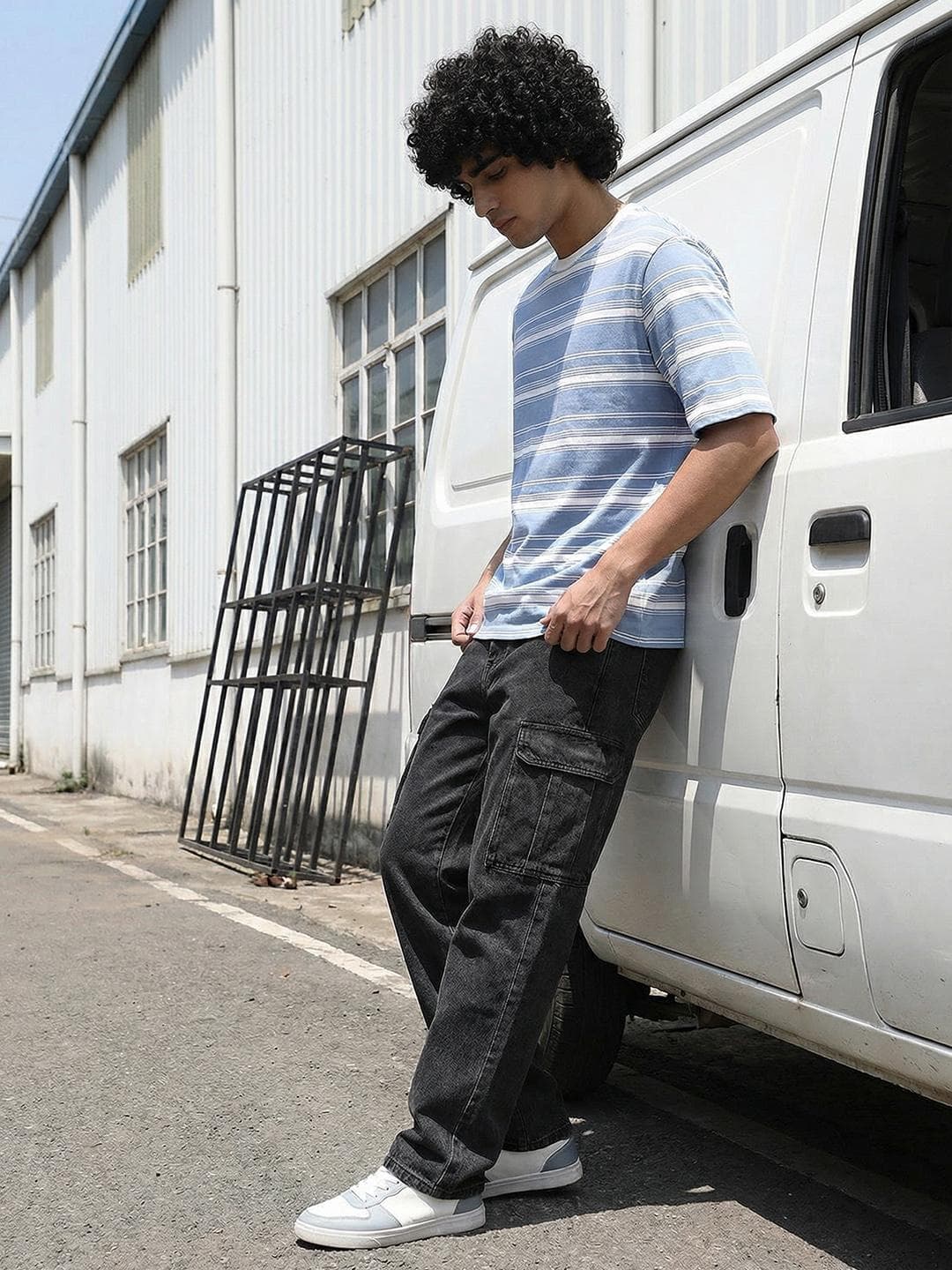 The Roadster Lifestyle Co. Striped Oversized T-shirt