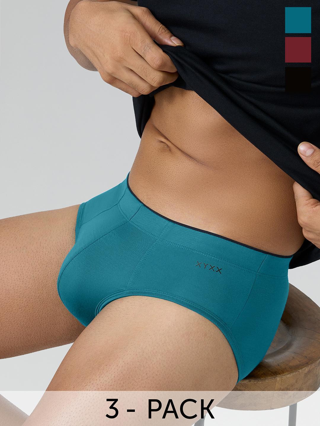 Buy XYXX Men Solid Pack Of 3 Uno IntelliSoft Micro Modal Brief XYBRF3PCKN505 - - Apparel for Men