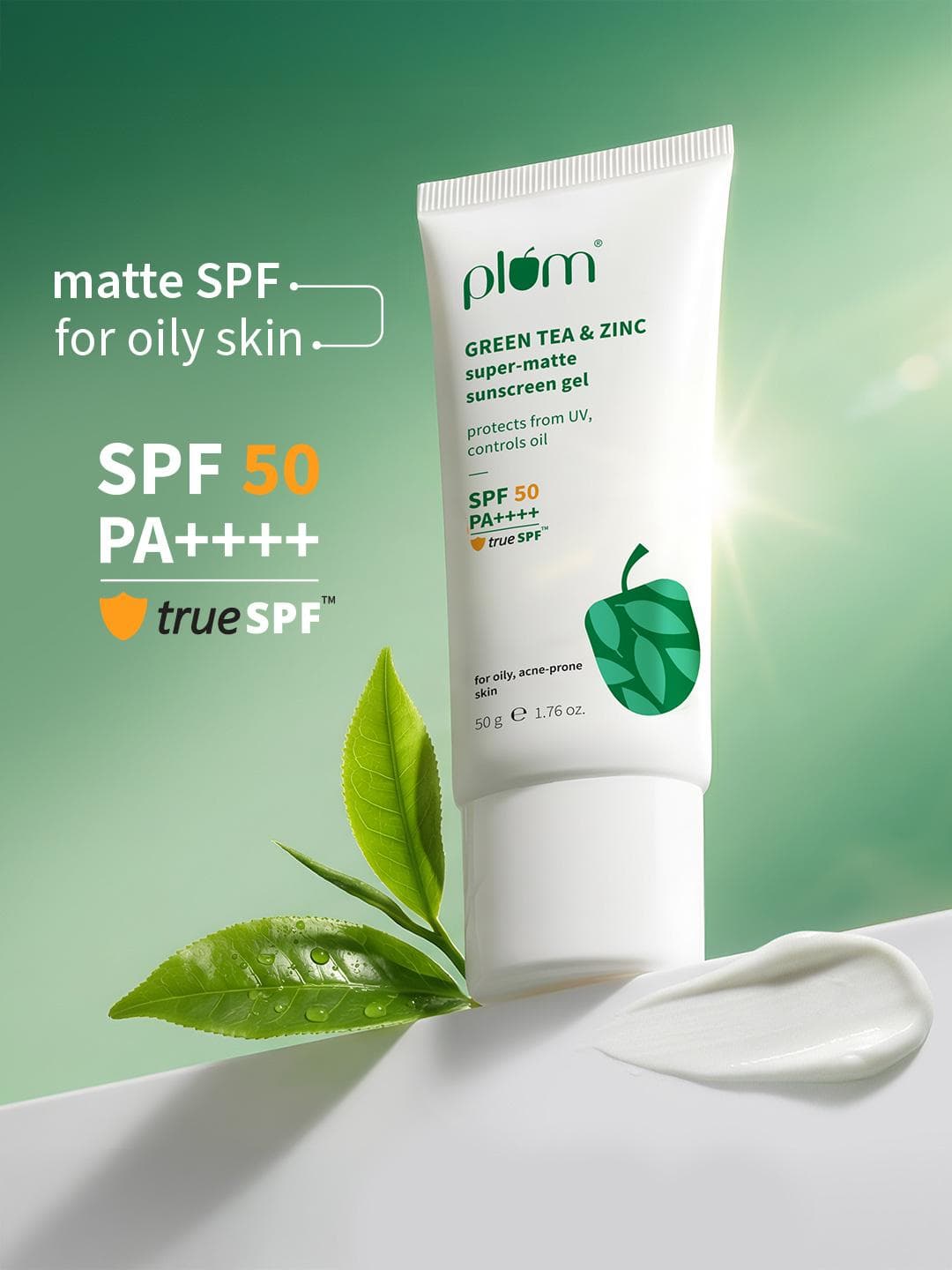 Buy Plum Green Tea & Zinc Super Matte SPF 50 PA ++++ Sunscreen Gel 50 G - - Personal Care for Unisex