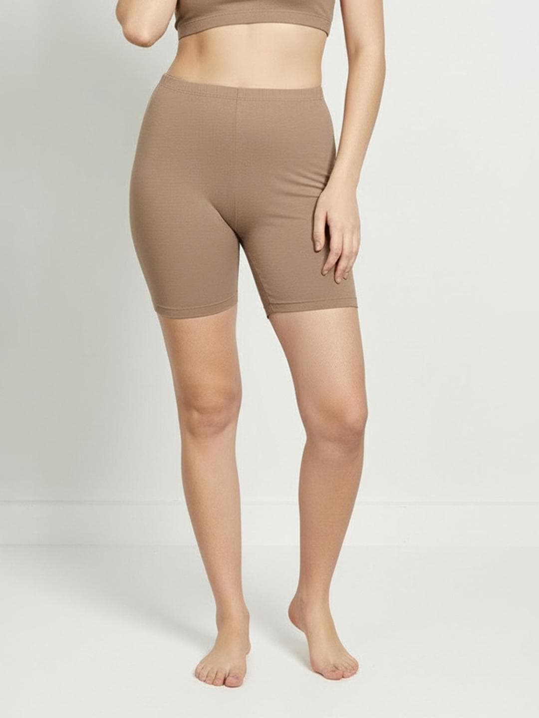Zivame Beige Solid Boy Shorts ZI60B8CORE0SKIN