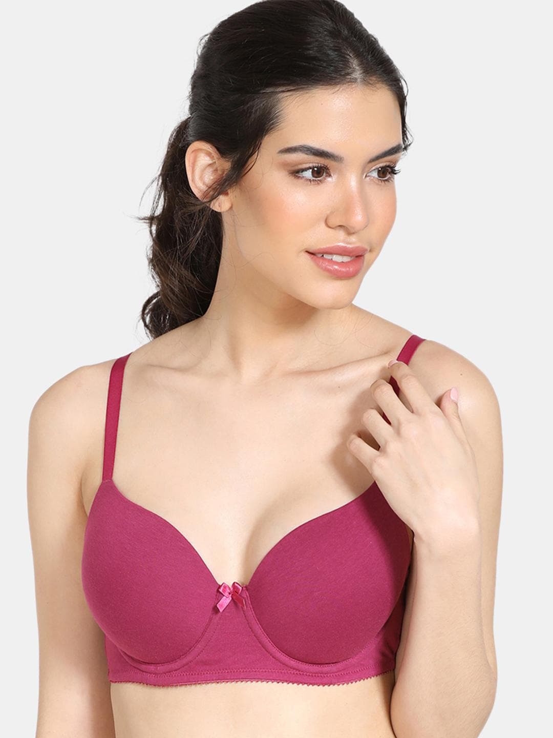 Zivame Purple Solid Underwired Lightly Padded T-shirt Bra ZI1135COREPURPE