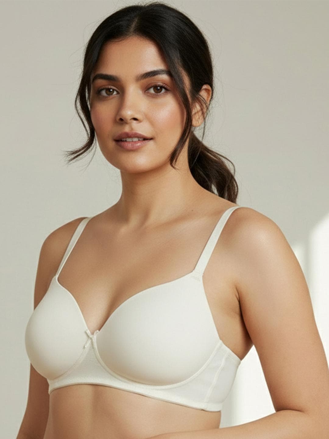 Zivame White Solid Non-Wired Lightly Padded T-shirt Bra ZI1137COREWHITE