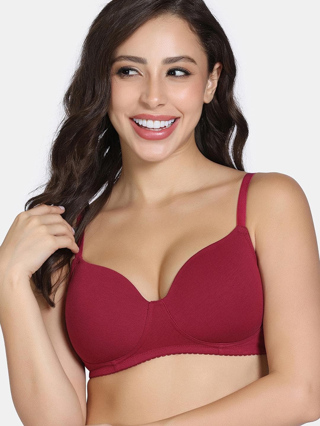 Zivame Women Medium Coverage Lightly Padded Non Wired Cotton T-Shirt Bra