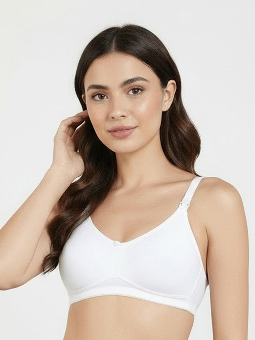Zivame White Solid Non-Wired Non Padded Maternity Bra ZI10TRCOREBWHIT