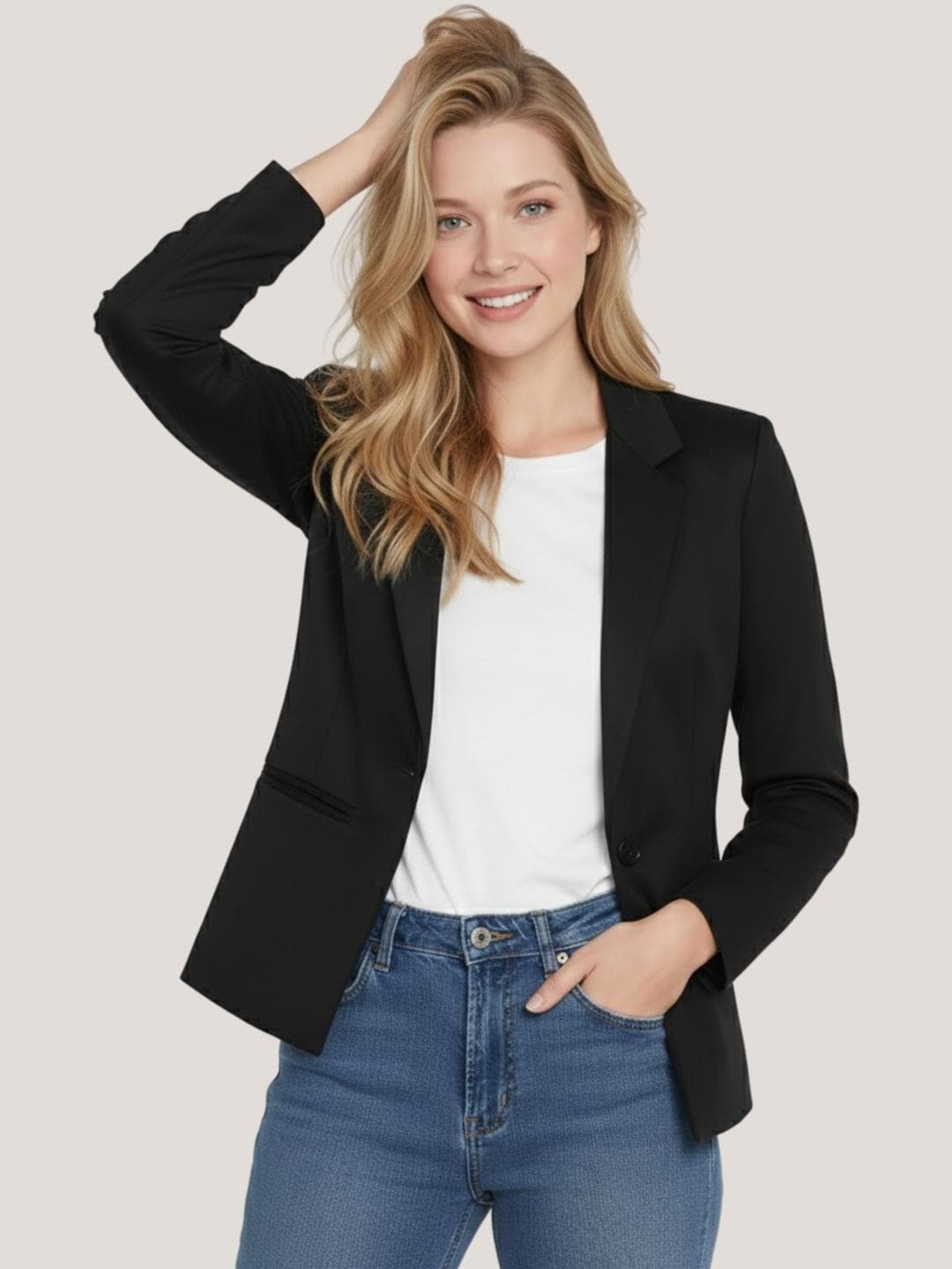 Chemistry Notched Lapel Single-Breasted Casual Blazers
