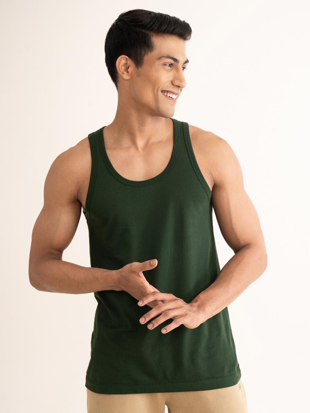 Buy DAMENSCH Men Solid Round Neck Cotton Vest - - Apparel for Men
